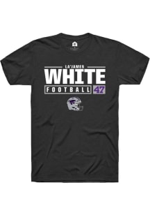La’James White  K-State Wildcats Black Rally NIL Stacked Box Short Sleeve T Shirt