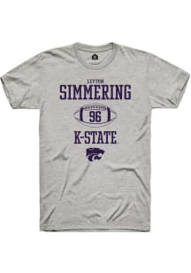 Leyton Simmering  K-State Wildcats Ash Rally NIL Sport Icon Short Sleeve T Shirt