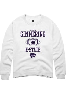 Leyton Simmering  Rally K-State Wildcats Mens White NIL Sport Icon Long Sleeve Crew Sweatshirt