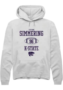 Leyton Simmering  Rally K-State Wildcats Mens White NIL Sport Icon Long Sleeve Hoodie