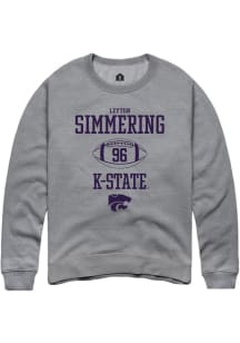 Leyton Simmering  Rally K-State Wildcats Mens Graphite NIL Sport Icon Long Sleeve Crew Sweatshirt