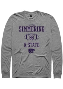 Leyton Simmering  K-State Wildcats Graphite Rally NIL Sport Icon Long Sleeve T Shirt