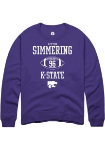 Leyton Simmering  Rally K-State Wildcats Mens Purple NIL Sport Icon Long Sleeve Crew Sweatshirt