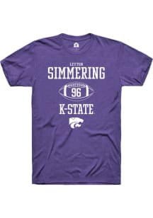 Leyton Simmering  K-State Wildcats Purple Rally NIL Sport Icon Short Sleeve T Shirt