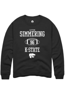 Leyton Simmering  Rally K-State Wildcats Mens Black NIL Sport Icon Long Sleeve Crew Sweatshirt