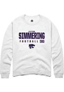 Leyton Simmering  Rally K-State Wildcats Mens White NIL Stacked Box Long Sleeve Crew Sweatshirt