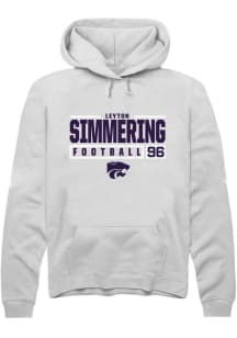 Leyton Simmering  Rally K-State Wildcats Mens White NIL Stacked Box Long Sleeve Hoodie