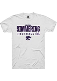 Leyton Simmering  K-State Wildcats White Rally NIL Stacked Box Short Sleeve T Shirt