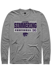 Leyton Simmering  K-State Wildcats Graphite Rally NIL Stacked Box Long Sleeve T Shirt