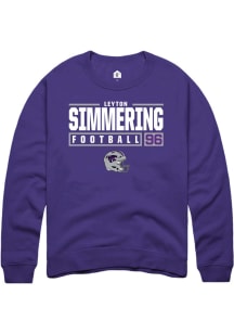 Leyton Simmering  Rally K-State Wildcats Mens Purple NIL Stacked Box Long Sleeve Crew Sweatshirt
