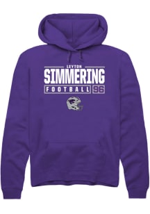 Leyton Simmering  Rally K-State Wildcats Mens Purple NIL Stacked Box Long Sleeve Hoodie