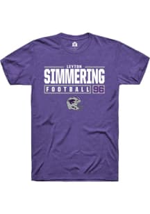 Leyton Simmering  K-State Wildcats Purple Rally NIL Stacked Box Short Sleeve T Shirt