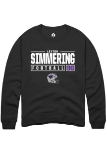 Leyton Simmering  Rally K-State Wildcats Mens Black NIL Stacked Box Long Sleeve Crew Sweatshirt