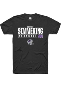 Leyton Simmering  K-State Wildcats Black Rally NIL Stacked Box Short Sleeve T Shirt
