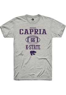 Michael Capria  K-State Wildcats Ash Rally NIL Sport Icon Short Sleeve T Shirt