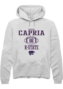 Michael Capria  Rally K-State Wildcats Mens White NIL Sport Icon Long Sleeve Hoodie