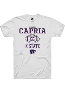 Michael Capria  K-State Wildcats White Rally NIL Sport Icon Short Sleeve T Shirt