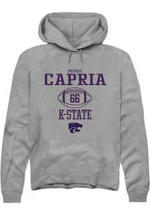 Michael Capria  Rally K-State Wildcats Mens Graphite NIL Sport Icon Long Sleeve Hoodie