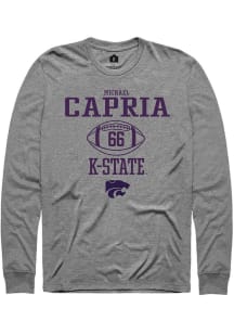 Michael Capria  K-State Wildcats Graphite Rally NIL Sport Icon Long Sleeve T Shirt