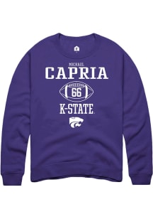 Michael Capria  Rally K-State Wildcats Mens Purple NIL Sport Icon Long Sleeve Crew Sweatshirt