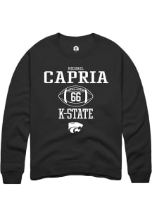 Michael Capria  Rally K-State Wildcats Mens Black NIL Sport Icon Long Sleeve Crew Sweatshirt