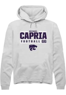Michael Capria  Rally K-State Wildcats Mens White NIL Stacked Box Long Sleeve Hoodie