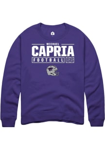 Michael Capria  Rally K-State Wildcats Mens Purple NIL Stacked Box Long Sleeve Crew Sweatshirt