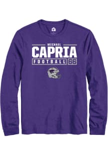 Michael Capria  K-State Wildcats Purple Rally NIL Stacked Box Long Sleeve T Shirt