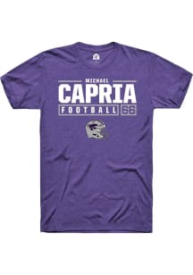 Michael Capria  K-State Wildcats Purple Rally NIL Stacked Box Short Sleeve T Shirt