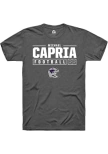 Michael Capria  K-State Wildcats Dark Grey Rally NIL Stacked Box Short Sleeve T Shirt