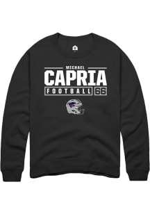 Michael Capria  Rally K-State Wildcats Mens Black NIL Stacked Box Long Sleeve Crew Sweatshirt