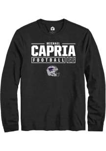 Michael Capria  K-State Wildcats Black Rally NIL Stacked Box Long Sleeve T Shirt