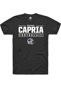 Michael Capria  K-State Wildcats Black Rally NIL Stacked Box Short Sleeve T Shirt