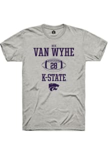 Rex Van Wyhe  K-State Wildcats Ash Rally NIL Sport Icon Short Sleeve T Shirt