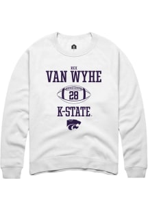 Rex Van Wyhe  Rally K-State Wildcats Mens White NIL Sport Icon Long Sleeve Crew Sweatshirt