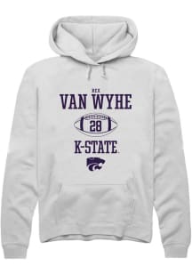 Rex Van Wyhe  Rally K-State Wildcats Mens White NIL Sport Icon Long Sleeve Hoodie