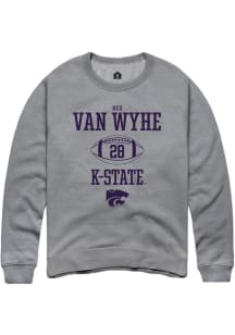 Rex Van Wyhe  Rally K-State Wildcats Mens Graphite NIL Sport Icon Long Sleeve Crew Sweatshirt