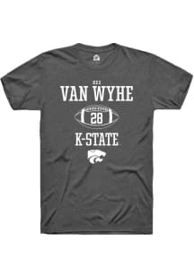 Rex Van Wyhe  K-State Wildcats Dark Grey Rally NIL Sport Icon Short Sleeve T Shirt