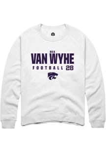 Rex Van Wyhe  Rally K-State Wildcats Mens White NIL Stacked Box Long Sleeve Crew Sweatshirt