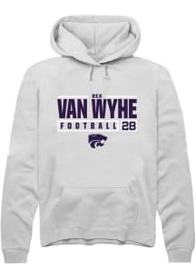 Rex Van Wyhe  Rally K-State Wildcats Mens White NIL Stacked Box Long Sleeve Hoodie
