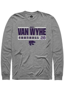 Rex Van Wyhe  K-State Wildcats Graphite Rally NIL Stacked Box Long Sleeve T Shirt