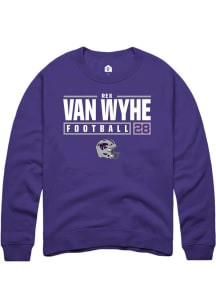 Rex Van Wyhe  Rally K-State Wildcats Mens Purple NIL Stacked Box Long Sleeve Crew Sweatshirt