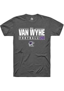 Rex Van Wyhe  K-State Wildcats Dark Grey Rally NIL Stacked Box Short Sleeve T Shirt