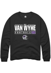 Rex Van Wyhe  Rally K-State Wildcats Mens Black NIL Stacked Box Long Sleeve Crew Sweatshirt