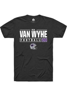 Rex Van Wyhe  K-State Wildcats Black Rally NIL Stacked Box Short Sleeve T Shirt