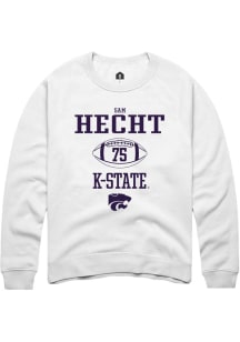 Sam Hecht  Rally K-State Wildcats Mens White NIL Sport Icon Long Sleeve Crew Sweatshirt