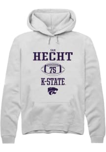 Sam Hecht  Rally K-State Wildcats Mens White NIL Sport Icon Long Sleeve Hoodie