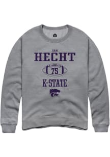 Sam Hecht  Rally K-State Wildcats Mens Graphite NIL Sport Icon Long Sleeve Crew Sweatshirt