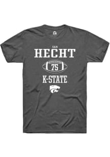Sam Hecht  K-State Wildcats Dark Grey Rally NIL Sport Icon Short Sleeve T Shirt