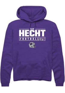 Sam Hecht  Rally K-State Wildcats Mens Purple NIL Stacked Box Long Sleeve Hoodie